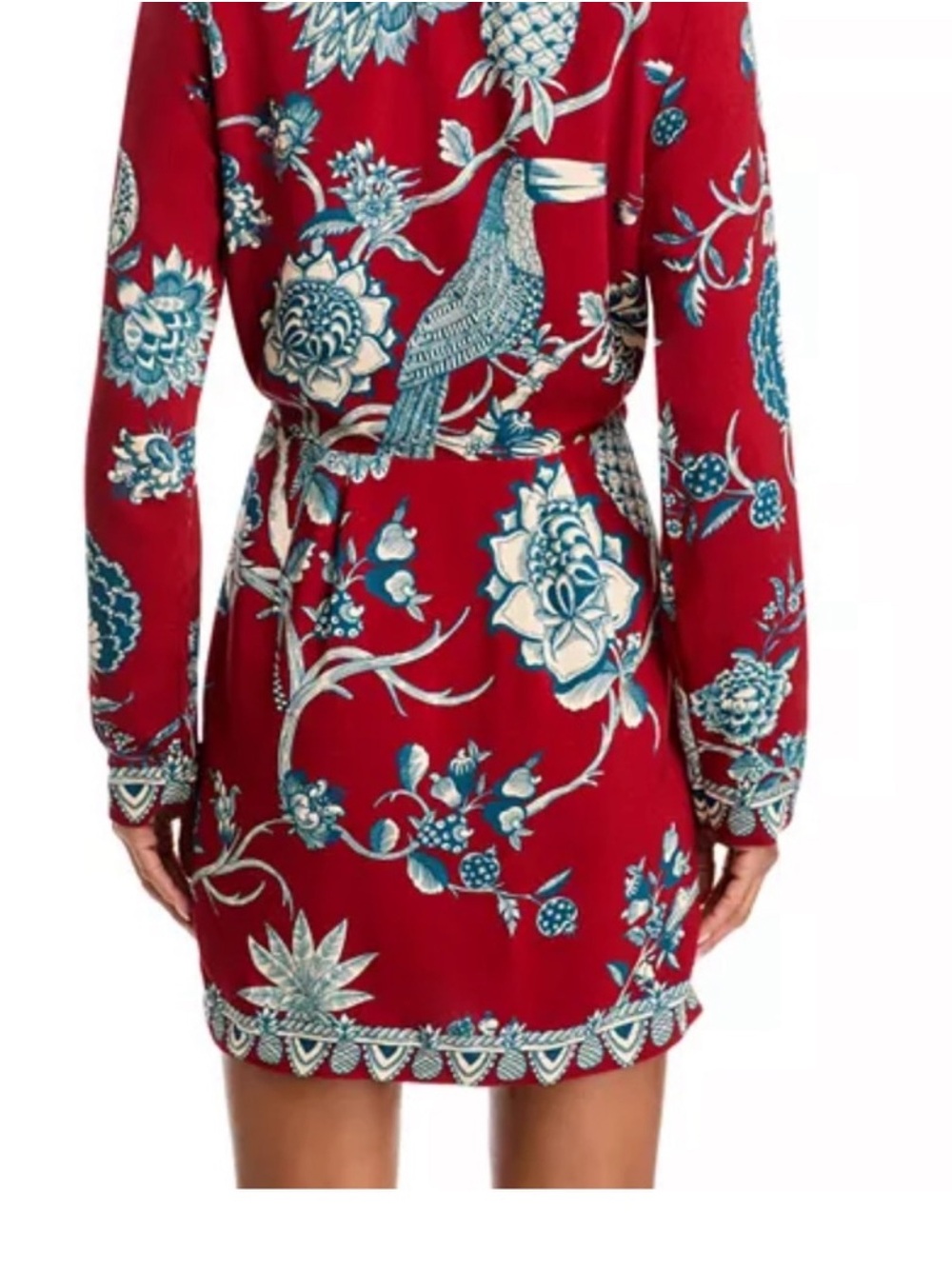NWT FARM Rio Red Tropical Landing Wrap Mini Dress XS - Picture 6 of 8